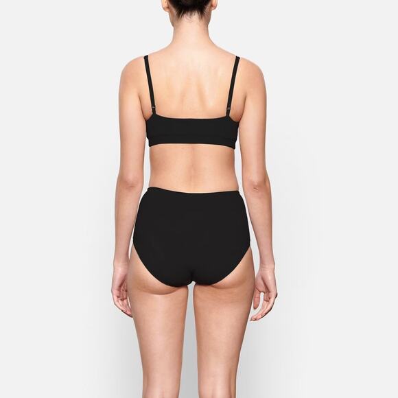 NWT SKIMS COTTON JERSEY SCOOP BRALETTE IN SOOT SIZE SMALL - Picture 3 of 4